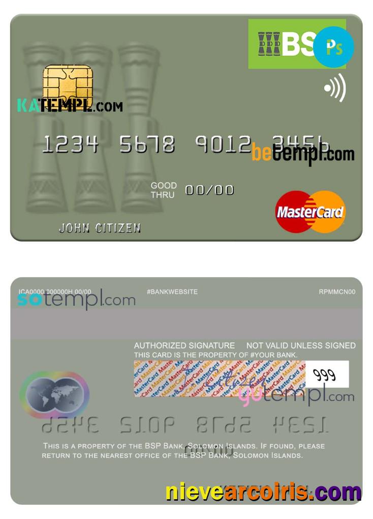 Solomon Islands BSP Bank mastercard credit card